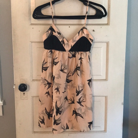 Pink and black bird cover up dress. - Picture 1 of 4